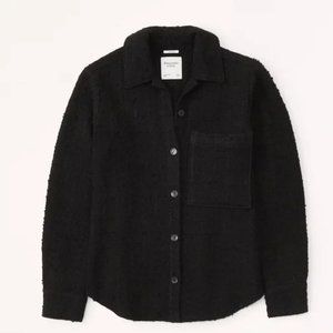 Abercrombie & Fitch Black Oversized Tweed Jacket